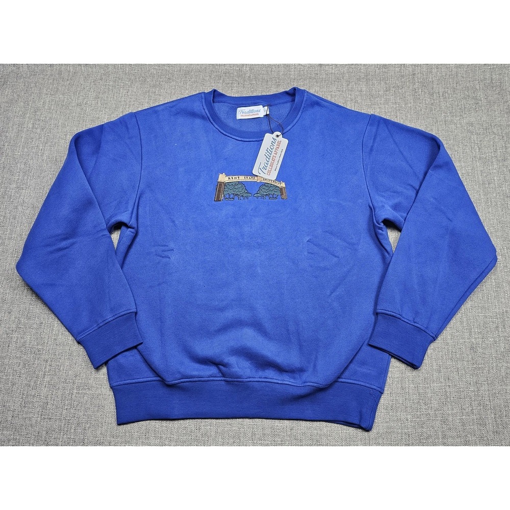 Kent State University Sweatshirt Mens Small Blue Crewneck Embroidered Traditions